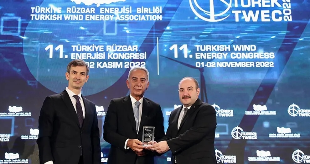 Türkiye Rüzgar Enerjisi Kongresi’nde Rüzgara Güç Verenler Onur Ödülü’nün sahibi oldu.